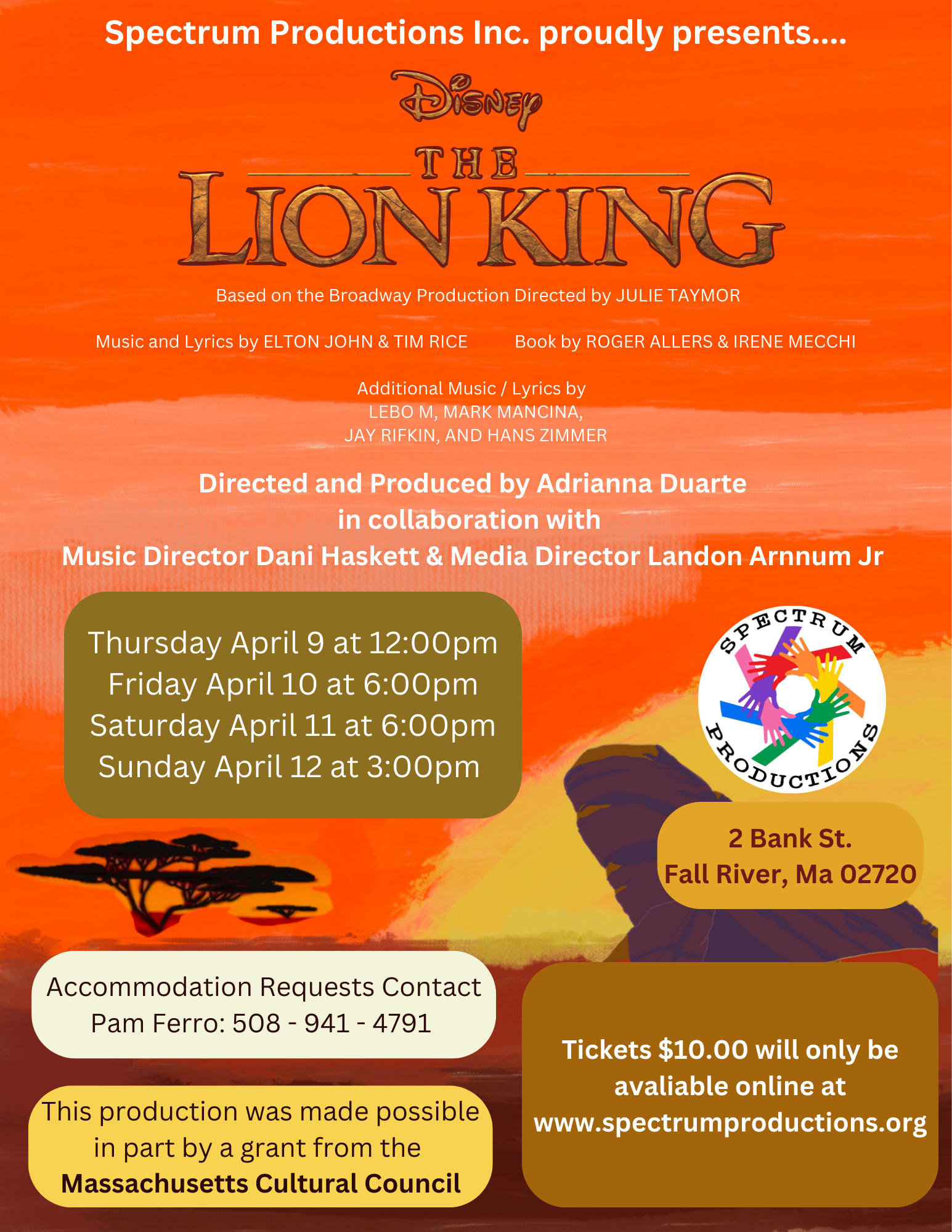 Disney's The Lion King show poster - Spectrum Productions